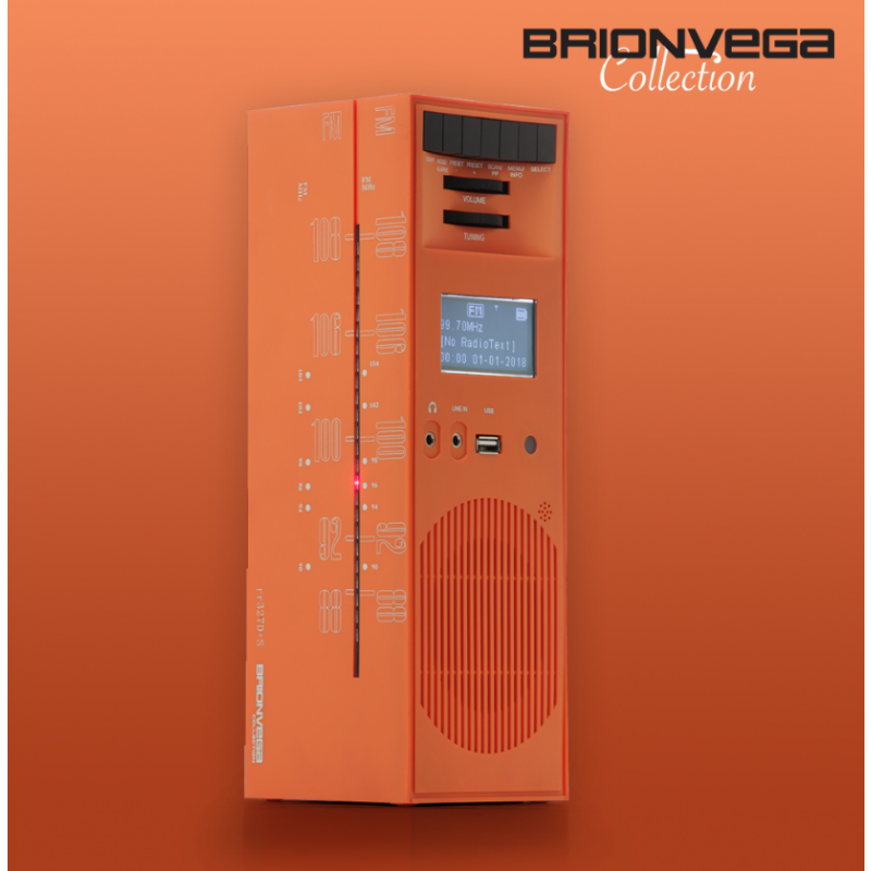 BRIONVEGA RADIO GRATTACIELO RR327D+S ARANCIO SOLE